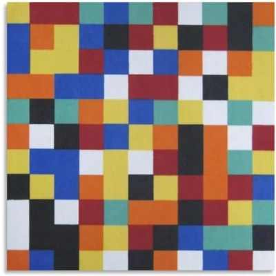 Abbildung von KEYGEM Gerhard Richter Poster《1024 Farben》Malerei Leinwand Wandkunst Drucke für Zuhause Wanddekoration Bild 50x50cm Kein Rahmen