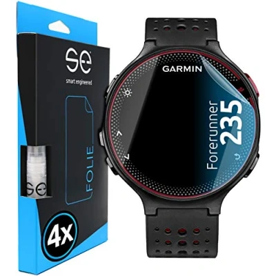 Abbildung von 4x se® 3D SCHUTZFOLIE Transparent für Garmin Forerunner 235 ,Selbstheilend, 100% Fingerabdruck &amp; FaceID kompatibel, einfache blasenfreie Installation, Ultra Klar, Stoß Kratzfest, aus Deutschland