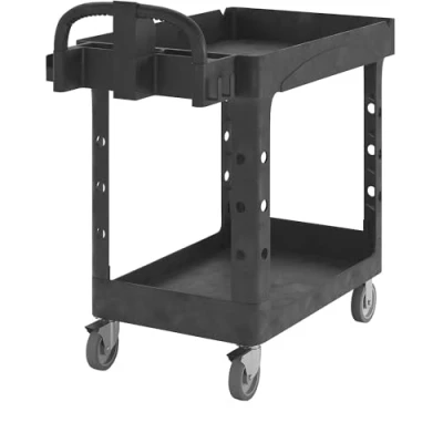 Abbildung von Rubbermaid Commercial Products Small Lipped Shelf Heavy Utility Cart Black