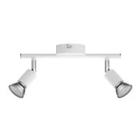 Abbildung von Philips Limbali 2 er Deckenspots (50 W), praktische Deckenleuchte mit zwei flexiblen Spots, GU10 Leuchte ohne Leuchtmittel, weiß