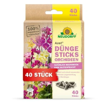 Abbildung von Neudorff Azet DüngeSticks für Orchideen Bio Orchideendünger sorgt üppig blühende mit 2 Monaten Langzeitwirkung, 40 Stück