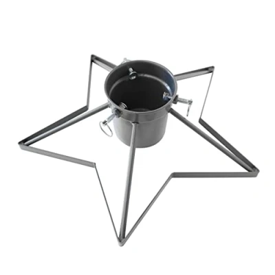 Abbildung von Spetebo Stern Weihnachtsbaum Ständer aus Metall Silber 49 cm Christbaum Tannenbaum Halter mit Wassertank