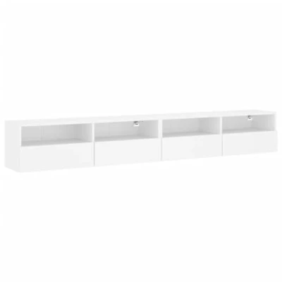 Abbildung von vidaXL TV Wandschrank 2 STK., Schrank mit viel Stauraum, Wandmontage Fernsehschrank Regal, Hängeschrank Möbel, Modern, Weiß Holzwerkstoff