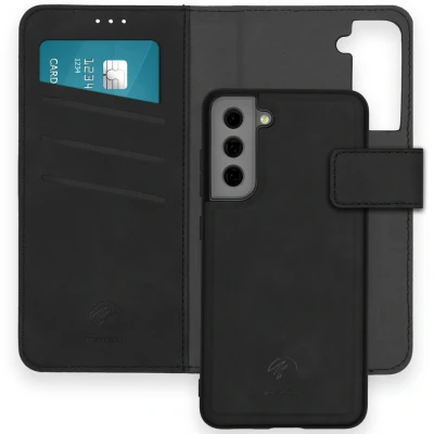 Abbildung von Samsung Galaxy S21 FE Hülle Kunstleder iMoshion Klapphülle/2 in 1 Case Handyhülle Schwarz