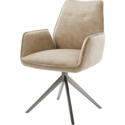 Abbildung von Drehstuhl Zoa Flex Mikrofaser Beige Vintage Kreuzgestell breit Graphit 360 drehbar Wippfunktion Taschenfederkern