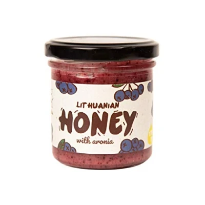 Abbildung von Reiner Rohhonig mit Aronia Bio Wildblume 100% natürlich, 170g ungefiltert ungeheizt aus nicht saugaren fütterten Bienen hoher Konzentration an Proteinmineralien und natürlichen Säuren