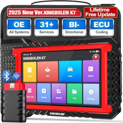 Abbildung von KINGBOLEN K7 Obd2 Diagnosegerät für Alle Fahrzeuge,Bi Direktionale Auto mit 3 Jahres Update (Wert von 300),Alle Systemdiagnosen,Active Test,ECU Kodierung,36+ Dienst Zurücksetzen.