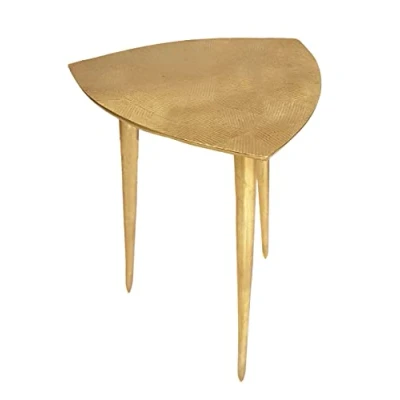Abbildung von kreatives Wohnen Beistelltisch Metall Dekotisch Alster 35x46x35 cm dreieckig klass. Design Aluminium Silber oder GOL Gold, Extra breit