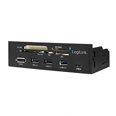 Abbildung von LogiLink UA0341 5,25&quot; Multifunktions Panel mit: integriertem Kartenleser (M2, MS, SD, micro XD, CF) / USB 3.0 Hub (3 Port) C eSATA