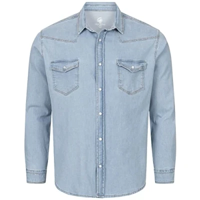 Abbildung von Rock Creek Jeanshemd Herren Hellblau H 323