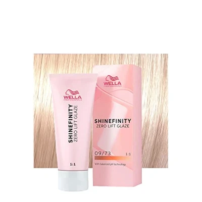 Abbildung von Wella Shinefinity Caramel Milk 09/73 Hellblond Gold Sand, 60 ml, demipermanente Haarfarbe