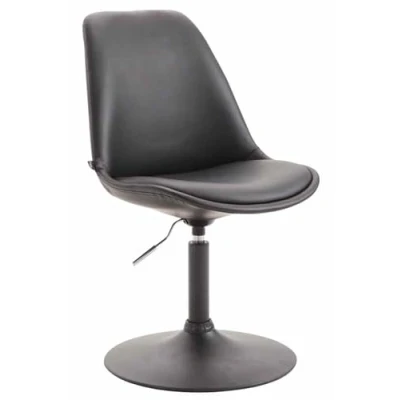 Abbildung von CLP Esszimmerstuhl Maverick Kunstleder I höhenverstellbarer Lehnstuhl Drehstuhl mit Trompetenfuß Sitzhöhe von ca. 43 48 cm, Farbe:schwarz, Gestell Farbe:schwarz