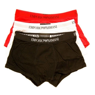 Abbildung von Emporio Armani Trunk 3 PACK Panties, Herren, Größe: Small, White/red/black