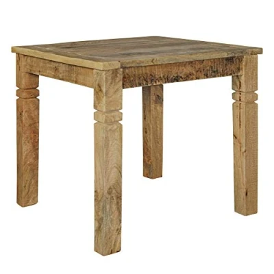Abbildung von FINEBUY Esstisch FB45593 (80x80x76 cm Mango Massivholz Quadratisch Rustikal), Kleiner Esszimmertisch, Küchentisch Holztisch