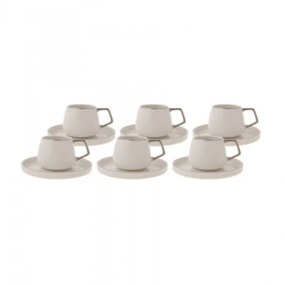 Abbildung von Karaca Kaffeeservice Saturn Platin Set mit 6 Kaffeetassen 90 ml, Porzellan