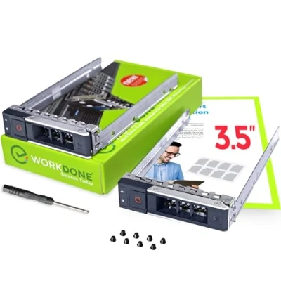 Abbildung von WorkDone 2er Pack 3,5 Zoll Hard Drive Caddy Tray kompatibel für Dell PowerEdge Server 14. Gen R340 R440 R540 R640 R740 R740xd2 R6415 R7415 R7425 X7K8W Halterung Gehäuseträger