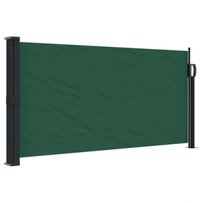 Abbildung von vidaXL Seitenmarkise, Sichtschutz Ausziehbar, Windschutz Sonnenschutz für Garten Balkon Terrasse, Seitenrollo Seitenwandmarkise, Dunkelgrün 100x500cm