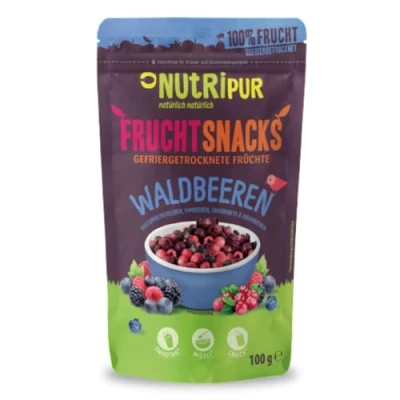 Abbildung von Waldbeeren Gefriergetrocknet: 100g Brombeeren, Heidelbeeren, Cranberries, Himbeeren gefriergetrocknet, ungezuckert Getrocknete Früchte, Gefriergetrocknete Beeren NutriPur