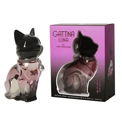 Abbildung von Jean Pierre Sand Gattina Eau de Parfum, 75ml Parfum für Frauen im Sammlerflakon, ideal als Geschenk Damenparfum Katzen Flakon (Luna)