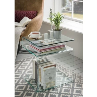 Abbildung von freiraum Beistelltisch 7/108 10, in Klarglas, Glas 42x48x38cm (BxHxT)