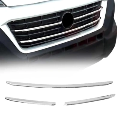Abbildung von OMAC Kühlergrill Leisten Grillleisten kompatibel mit Fiat Ducato 2014 2024 Edelstahl Silber 3tlg