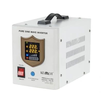 Abbildung von Notstromversorgung KEMOT PROsinus 800URZ3405 Wechselrichter reiner Sinus Ladefunktion 12V 230V 800VA/500W, weiß
