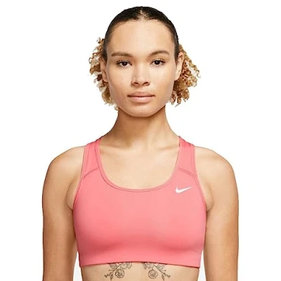 Abbildung von Nike Performance BRA Sportbh mit mittlerer Stützkraft, Damen, Größe: Large, Sea coral