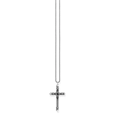 Abbildung von THOMAS SABO Unisex Kreuz Kette 925 Sterling Silber geschwärzt KE2003 508 11
