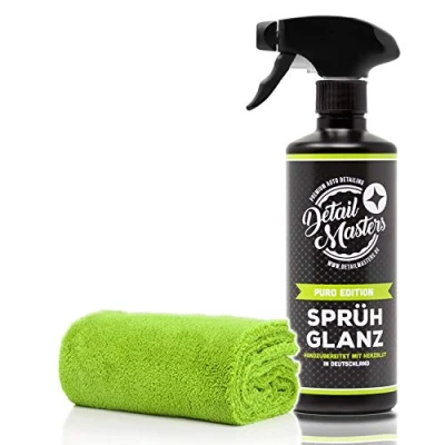 Abbildung von detailmate Detailmasters Quick Detailer Set: Sprühglanz 500ml + Mikrofasertuch Superflausch 40x40cm, 550GSM