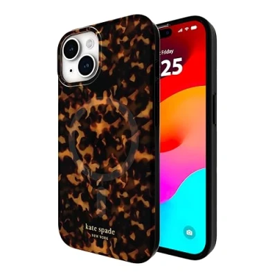 Abbildung von Kate Spade New York iPhone 15 Hülle Kompatibel mit MagSafe Transparent Tortoise