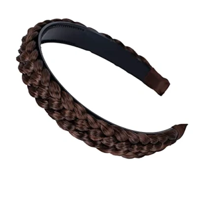 Abbildung von CAISHA Haarreifen Zopf Geflochten Haarteil Haarband Kopfschmuck Haarschmuck Braun Mix HR6