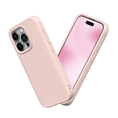 Abbildung von RhinoShield Case kompatibel mit [iPhone 15 Pro] SolidSuit Stoßdämpfende &amp; schlanke Schutzhülle Premium Finish 3.5 Meter Fallschutz Samtrosa