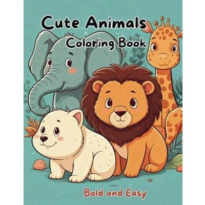 Abbildung von Cute Animals Coloring Book, 50 Pages, Bold and Easy, for Kids