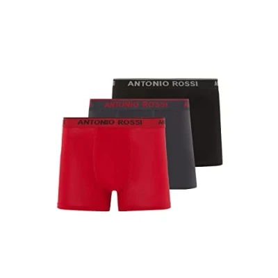 Abbildung von FM London Antonio Rossi Fitted 3 PACK Panties, Herren, Größe: Small, Black/red/blue