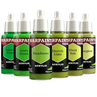 Abbildung von The Army Painter, Warpaints Fanatic Flexible Triad: Vibrant Greens, 6 x 18 ml Acrylfarbe, Miniatur Hobbybemalung, Für Wargaming
