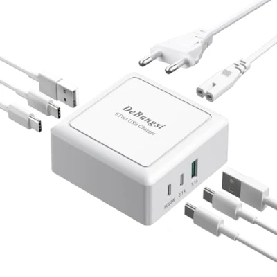 Abbildung von USB C Ladegerät, Mehrfach Ladestation, Stecker 50W 6 Port Netzteil Netzstecker Schnellladegerät Handy ladegeräte Charging Station für iPhone 16/15/14/13/iPad, Samsung Galaxy,Pixel, LG