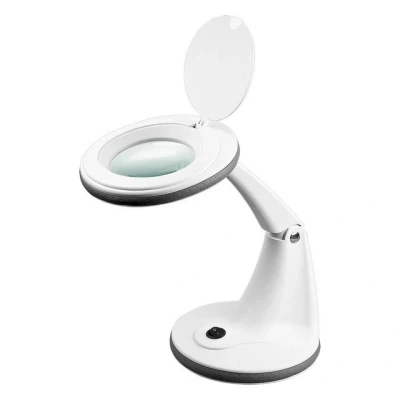 Abbildung von Goobay Lupenlampe 6 W LED Lupenleuchte mit Standfuß, SMD LED, Kaltweiß, 6500 K, Lupe 3 Dioptrien, 1,75 fache Vergrößerung