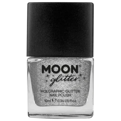 Abbildung von Holographischer Glitzer Nagellack von Moon Glitter 10ml Silber