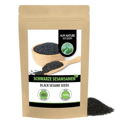Abbildung von Sesam schwarz (1kg), Schwarzer 100% natürlich, Schwarze Sesamsamen ohne Zusätze
