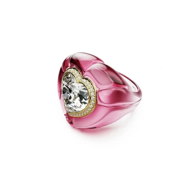 Abbildung von Swarovski Dulcis Cocktailring, Herzschliff, Pavé, Herz, Rosa