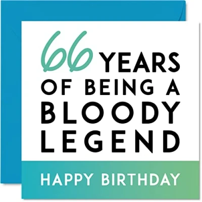 Abbildung von Lustige Geburtstagskarte zum 66. Geburtstag Männer und Frauen Being A Legend Sechzig Sixty Sixth Karte ihn Ihre Mutter Vater Großvater Oma Onkel 145 mm x Witze Geschenke Humor Grußkarten