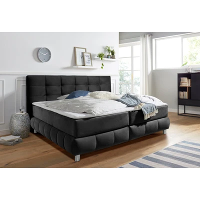 Abbildung von andas Boxspringbett "Salo XXL", in Samtoptik oder Struktur, 6 Breiten Überlänge 220cm, 4 Härtegrade