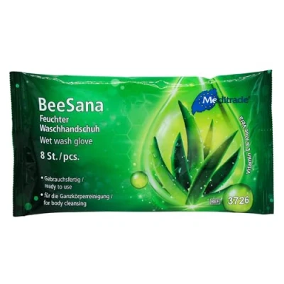 Abbildung von Meditrade® Einmal Waschhandschuh BeeSana Einheitsgröße weiß