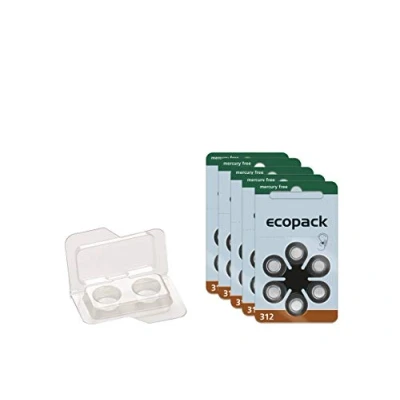 Abbildung von 30x Ecopack Mercury Free Typ 312 Hörgerätebatterie Zinc Air PR41 ZL3