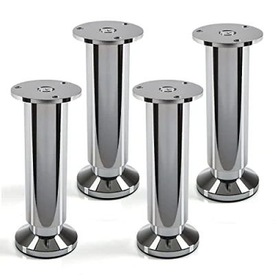 Abbildung von 4er Set Möbelfüße ALPHA verstellbar Schrankfüße Chrom poliert, belastbar bis 250 Kg, Höhe: 150 mm von SO TECH