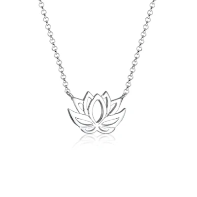 Abbildung von Elli Lotus Flower Halskette silvercoloured, Damen, Größe: 45, Silver coloured