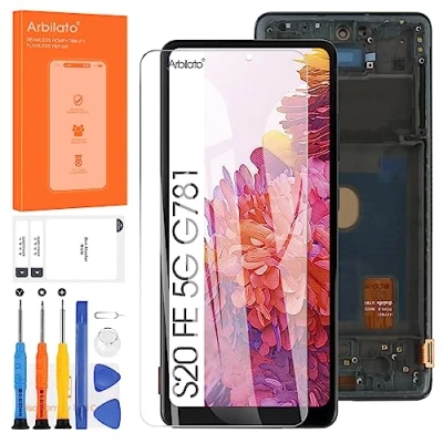 Abbildung von Arbilato Screen Replacement for Samsung Galaxy S20 FE/S20 FE 5G 2022 SM G781B G781U G781V LCD Display Touch Digitizer Assembled with Tools (Black Frame)