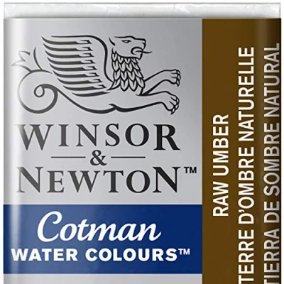 Abbildung von Winsor &amp; Newton 0301554 Cotman Aquarellfarbe mit guter Transparenz, hervorragender Tönungsstärke und guten Maleigenschaften, Wasserfarbe im 1/2 Napf Umbra natur