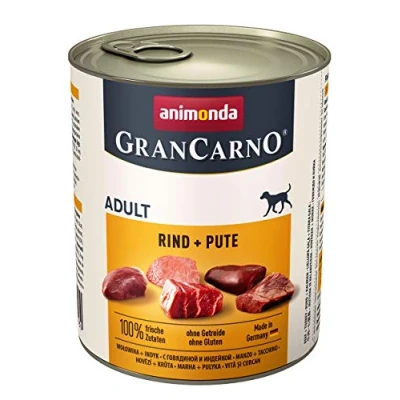 Abbildung von animonda Gran Carno adult Hundefutter, Nassfutter für erwachsene Hunde, Rind + Pute, 6 x 800 g