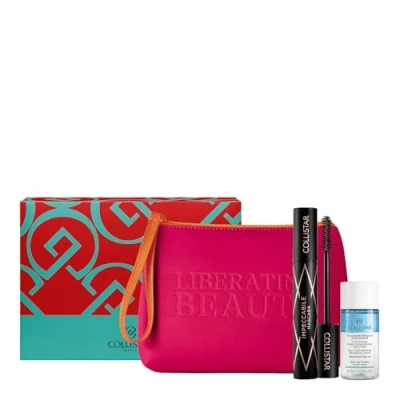 Abbildung von Collistar Make up Set für Damen, makellose Mascara schwarz 14 ml + zweiphasiger Entferner 35 ml, Clutch, Geschenkset Augen, Volumen, Länge und Definition